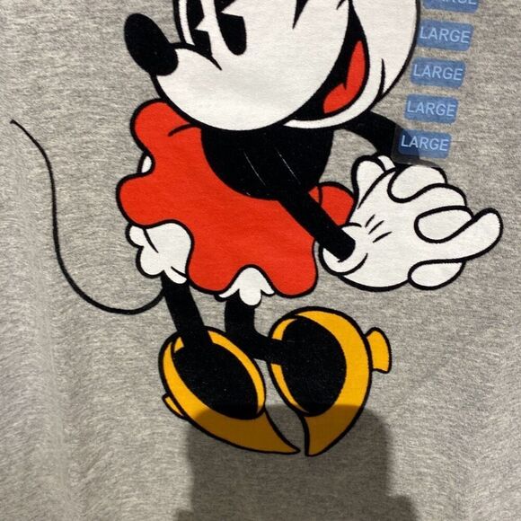 Disney Women's Gray Minnie Mouse Heather Graphic T-Shirt Size Large NWT - Picture 5 of 9